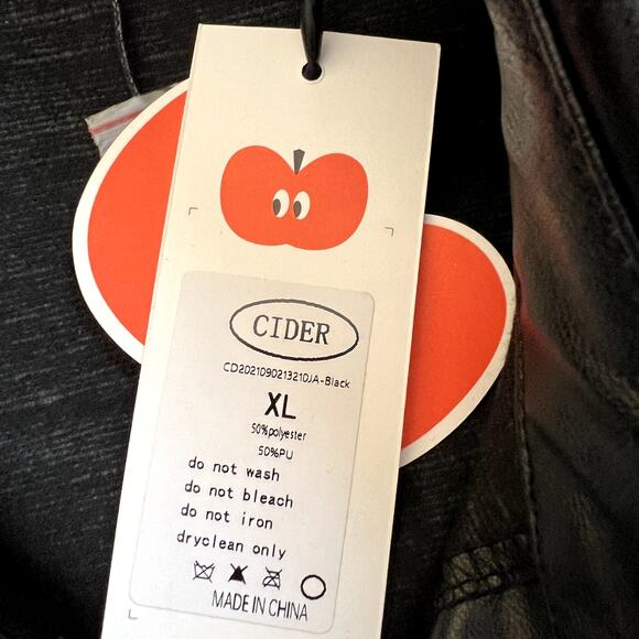 Cider Basic Jacket Women XL Black Rocker Classic Winter Fall New Gift Coat Biker - Picture 6 of 8